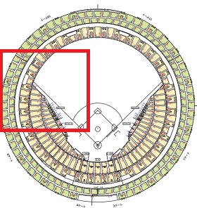 京セラドーム座席表が一目でわかる 1塁側と3塁側 上段と下段 通路と列とゲートについて